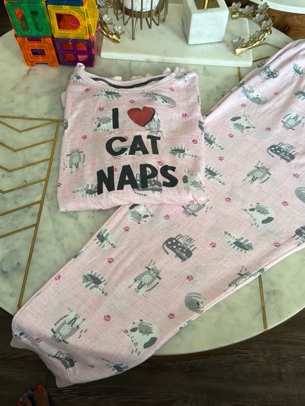 Secret Treasures Pink "I ♥ Cat Naps" Pajama Set